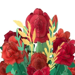 Lovepop Pop-Up Bouquets|Card & Gift Bundles|Disney’s Beauty and the Beast Pop-Up Card & Flower Buds Bouquet Bundle