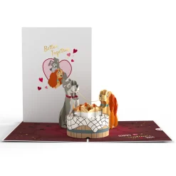 Lovepop Pop-Up Bouquets|Card & Gift Bundles|Disney’s Lady & The Tramp Pop-Up Card & Flower Buds Bouquet Bundle