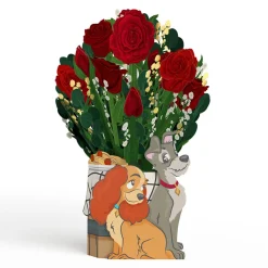 Lovepop Pop-Up Bouquets|Card & Gift Bundles|Disney’s Lady & The Tramp Pop-Up Card & Flower Buds Bouquet Bundle