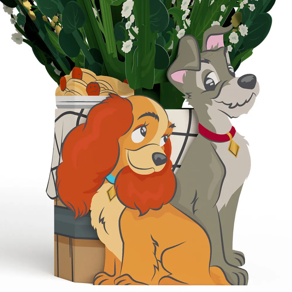 Lovepop Pop-Up Bouquets|Card & Gift Bundles|Disney’s Lady & The Tramp Pop-Up Card & Flower Buds Bouquet Bundle