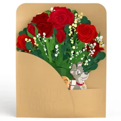 Lovepop Pop-Up Bouquets|Card & Gift Bundles|Disney’s Lady & The Tramp Pop-Up Card & Flower Buds Bouquet Bundle