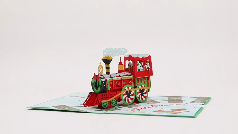 Lovepop Christmas 12/25|Kids|Disney's Mickey & Minnie Christmas Train Pop-Up Card