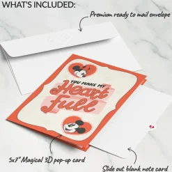 Lovepop Greeting Cards|Valentine'S Day 2/14|Disney’s Mickey & Minnie You Make My Heart Full Pop-Up Card