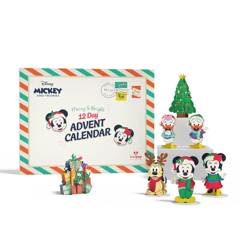 Lovepop Advent Calendars|Decor|Disney's Mickey and Friends Merry and Bright 12 Day Holiday Advent Calendar