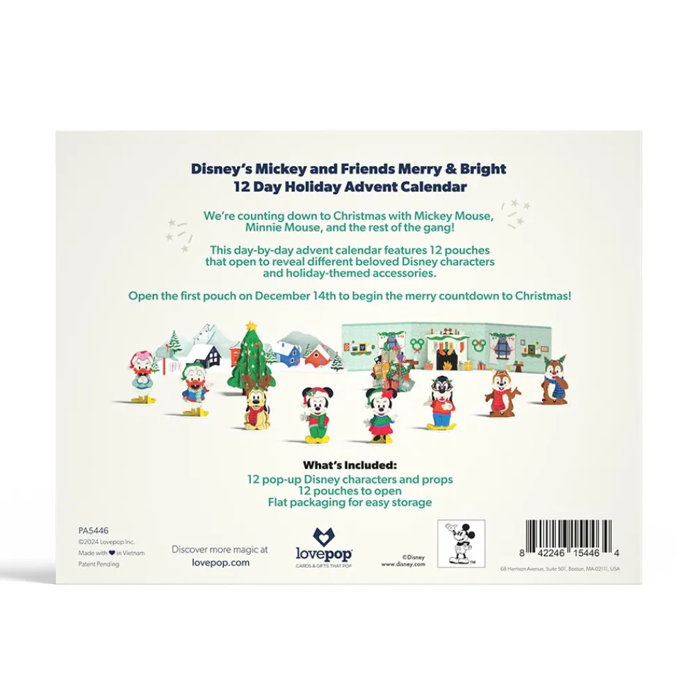 Lovepop Advent Calendars|Decor|Disney's Mickey and Friends Merry and Bright 12 Day Holiday Advent Calendar