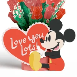 Lovepop Pop-Up Bouquets|Card & Gift Bundles|Disney’s Mickey Mouse Love You Lots Pop-Up Card & Flower Buds Bouquet Bundle