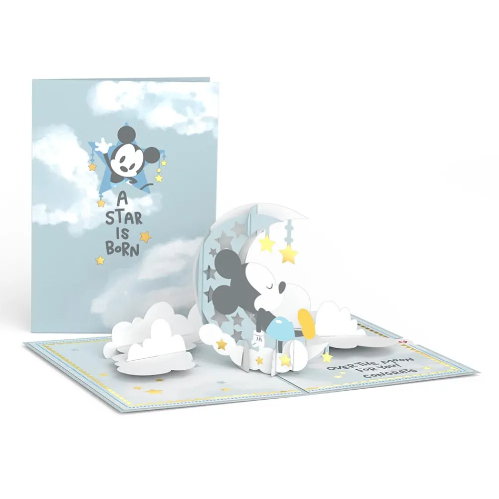 Lovepop Greeting Cards|Baby|Disney's Mickey Mouse Over the Moon Baby Pop-Up Card