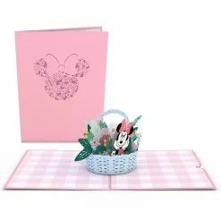 Lovepop Greeting Cards|Just Because|Disney's Minnie Mouse Flower Basket Pop-Up Card