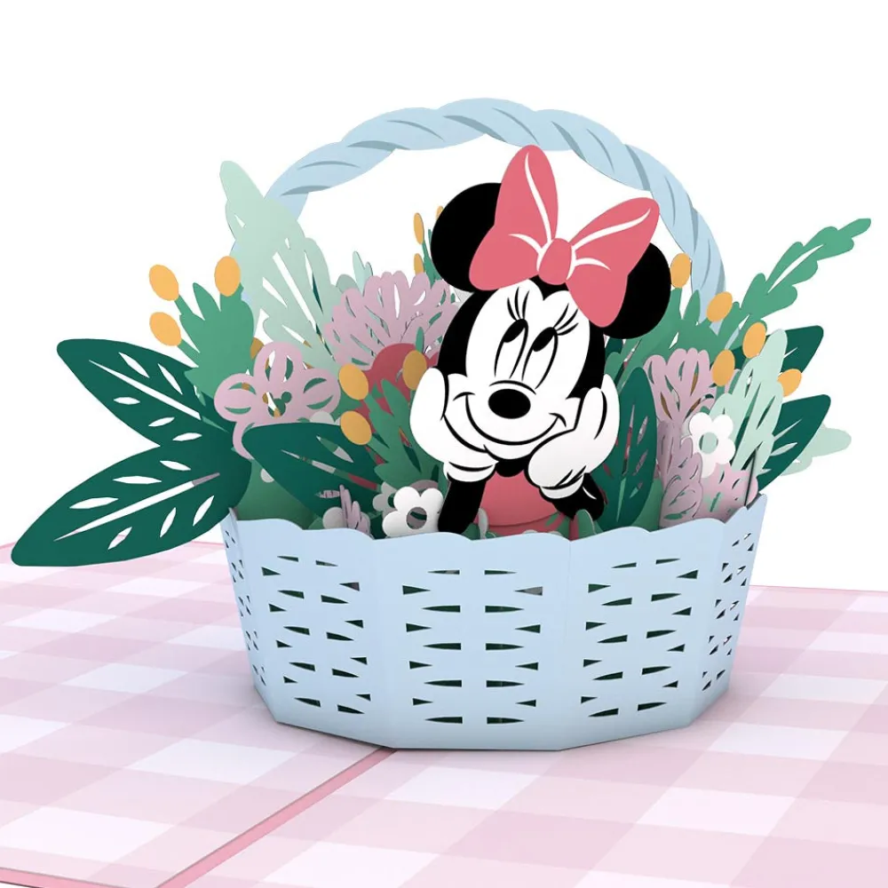 Lovepop Greeting Cards|Just Because|Disney's Minnie Mouse Flower Basket Pop-Up Card