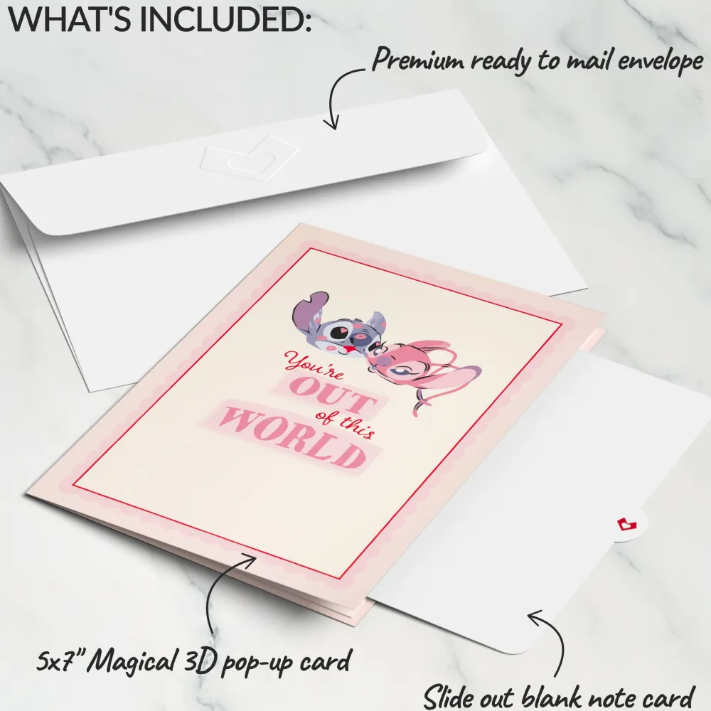 Lovepop Greeting Cards|Valentine'S Day 2/14|Disney's Stitch & Angel You’re Out Of This World Pop-Up Card