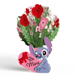Lovepop Pop-Up Bouquets|Card & Gift Bundles|Disney’s Stitch Be Mine Pop-Up Card & Flower Buds Bouquet Bundle