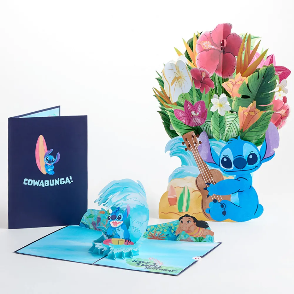 Lovepop Pop-Up Bouquets|Card & Gift Bundles|Disney's Stitch Birthday Pop-Up Card & Flower Buds Bouquet Bundle