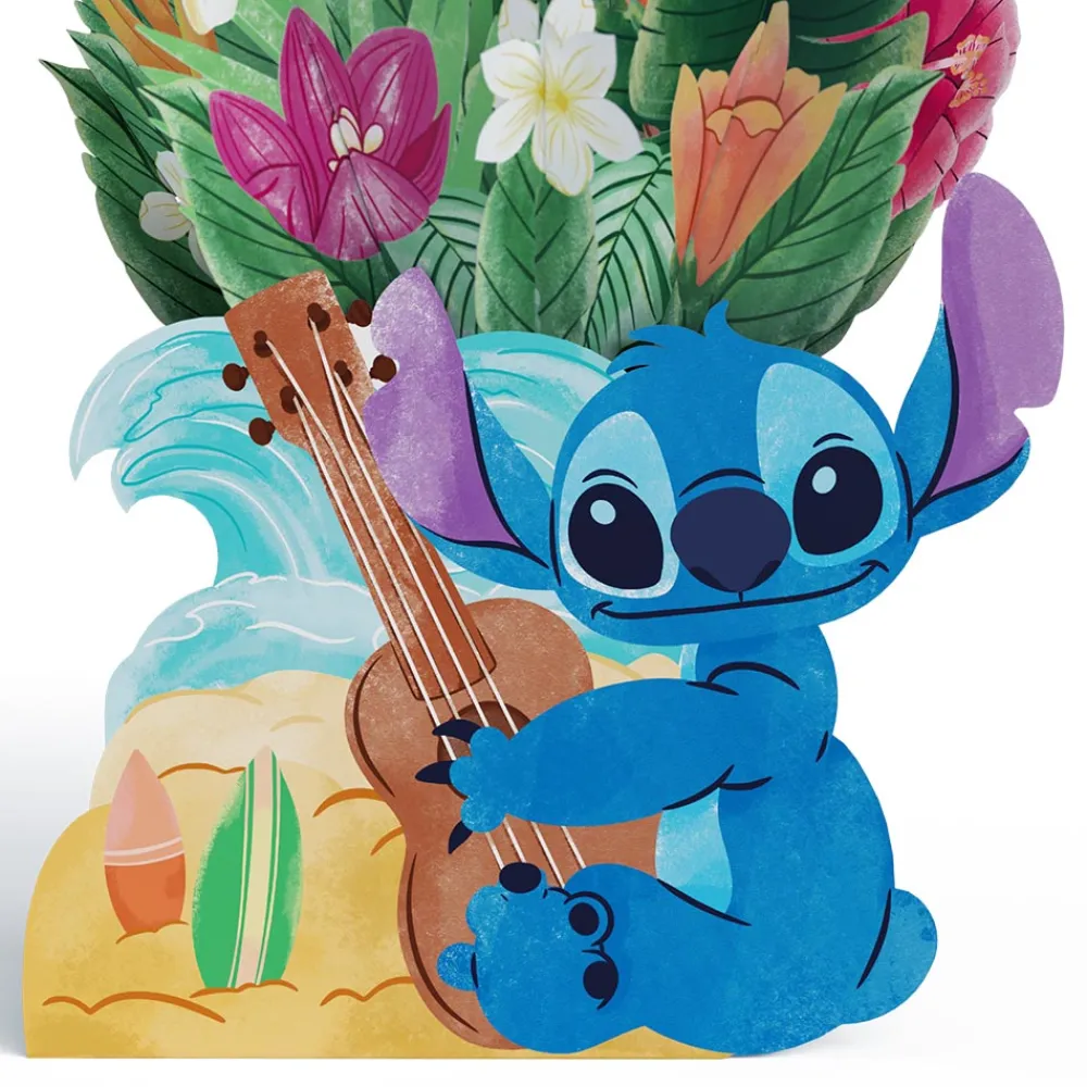 Lovepop Pop-Up Bouquets|Card & Gift Bundles|Disney's Stitch Birthday Pop-Up Card & Flower Buds Bouquet Bundle