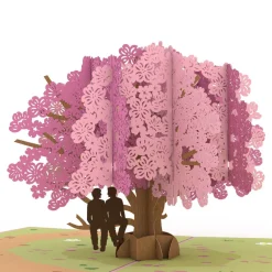 Lovepop Anniversary|Wedding|Dogwood Love Scene Purple Same Sex Male Pop-Up Card