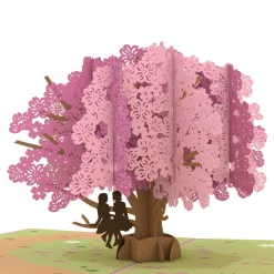 Lovepop Anniversary|Wedding|Dogwood Love Scene Purple Same Sex Female Pop-Up Card