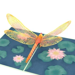 Lovepop Greeting Cards|Just Because|Dragonfly on Water Lily Pop-Up Card