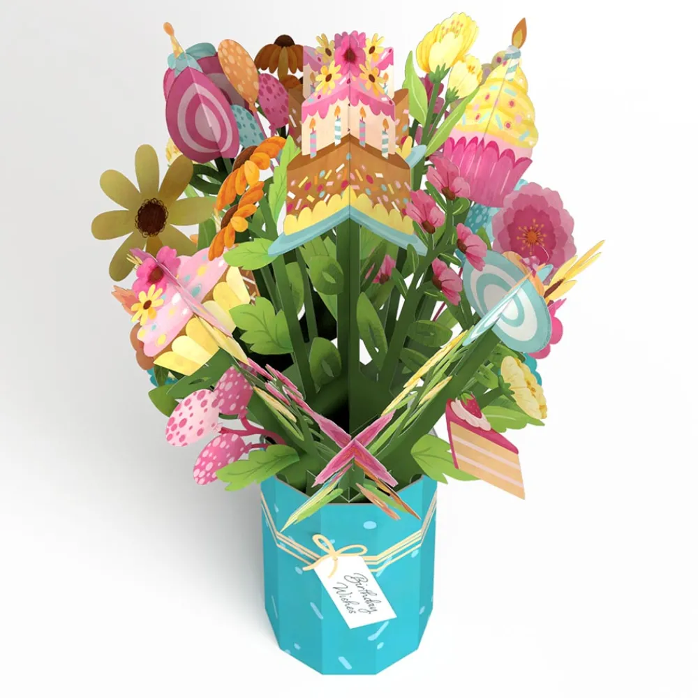 Lovepop Card & Gift Bundles|Plushpop|Eat Cake and Celebrate' Birthday Plushpop Card and Bouquet Bundle