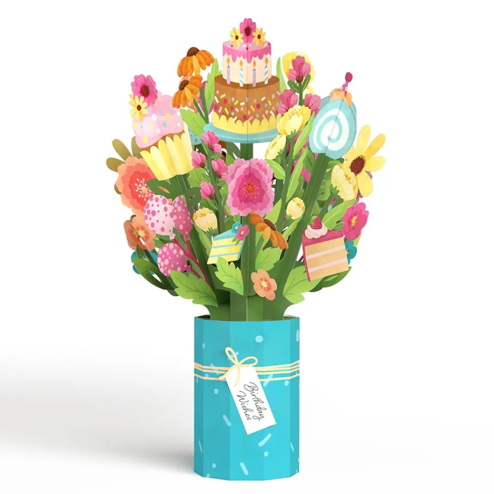 Lovepop Card & Gift Bundles|Plushpop|Eat Cake and Celebrate' Birthday Plushpop Card and Bouquet Bundle