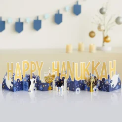 Lovepop Decor|Hanukkah 12/14|Elegant Happy Hanukkah Loooooong Card™ (Expands to 2 feet)