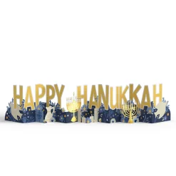 Lovepop Decor|Hanukkah 12/14|Elegant Happy Hanukkah Loooooong Card™ (Expands to 2 feet)