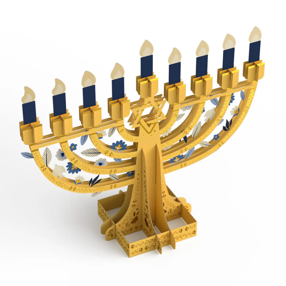 Lovepop Decor|Hanukkah 12/14|Elegant Interactive Menorah Giant Pop-Up Gift