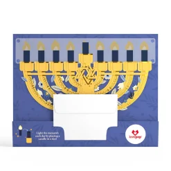 Lovepop Decor|Hanukkah 12/14|Elegant Interactive Menorah Giant Pop-Up Gift