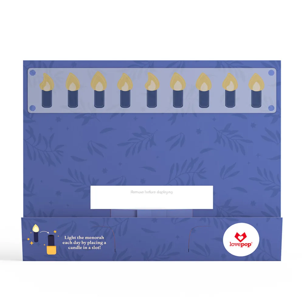 Lovepop Decor|Hanukkah 12/14|Elegant Interactive Menorah Giant Pop-Up Gift