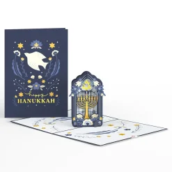 Lovepop Greeting Cards|Hanukkah 12/14|Elegant Stained Glass Hanukkah Pop-Up Card