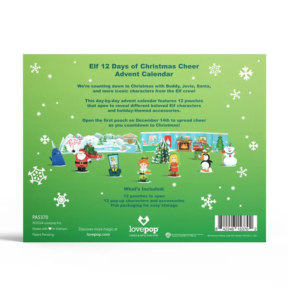 Lovepop Advent Calendars|Christmas 12/25|Elf 12 Days of Christmas Cheer Advent Calendar