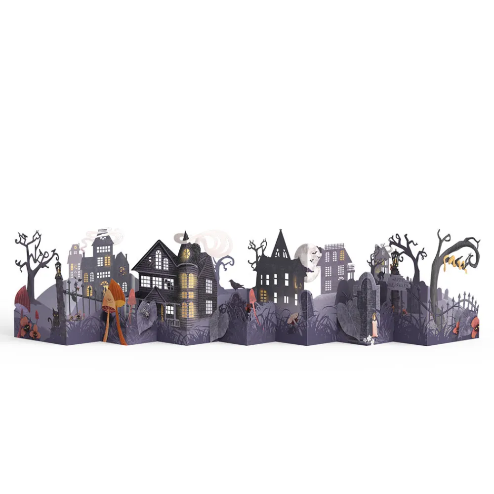 Lovepop Halloween 10/31|Enchantingly Eerie Halloween Village Loooooong Card™ (Expands to 2 feet)