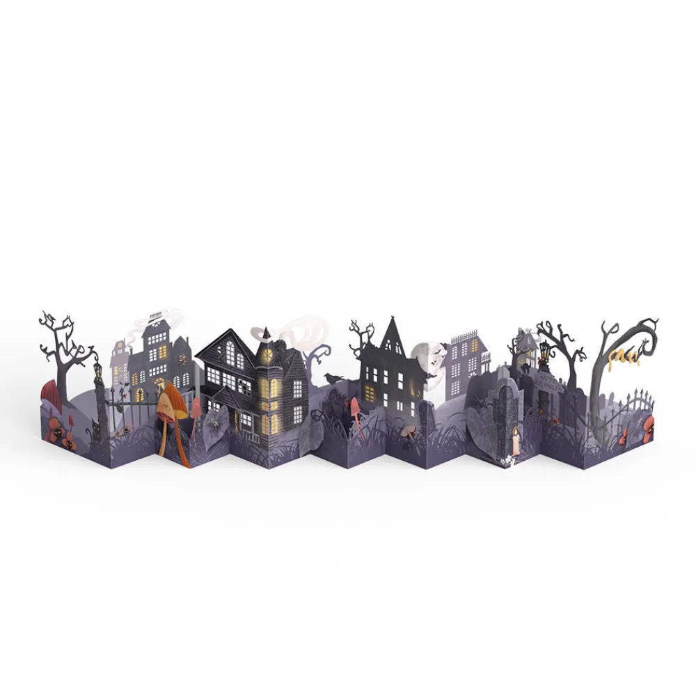 Lovepop Halloween 10/31|Enchantingly Eerie Halloween Village Loooooong Card™ (Expands to 2 feet)