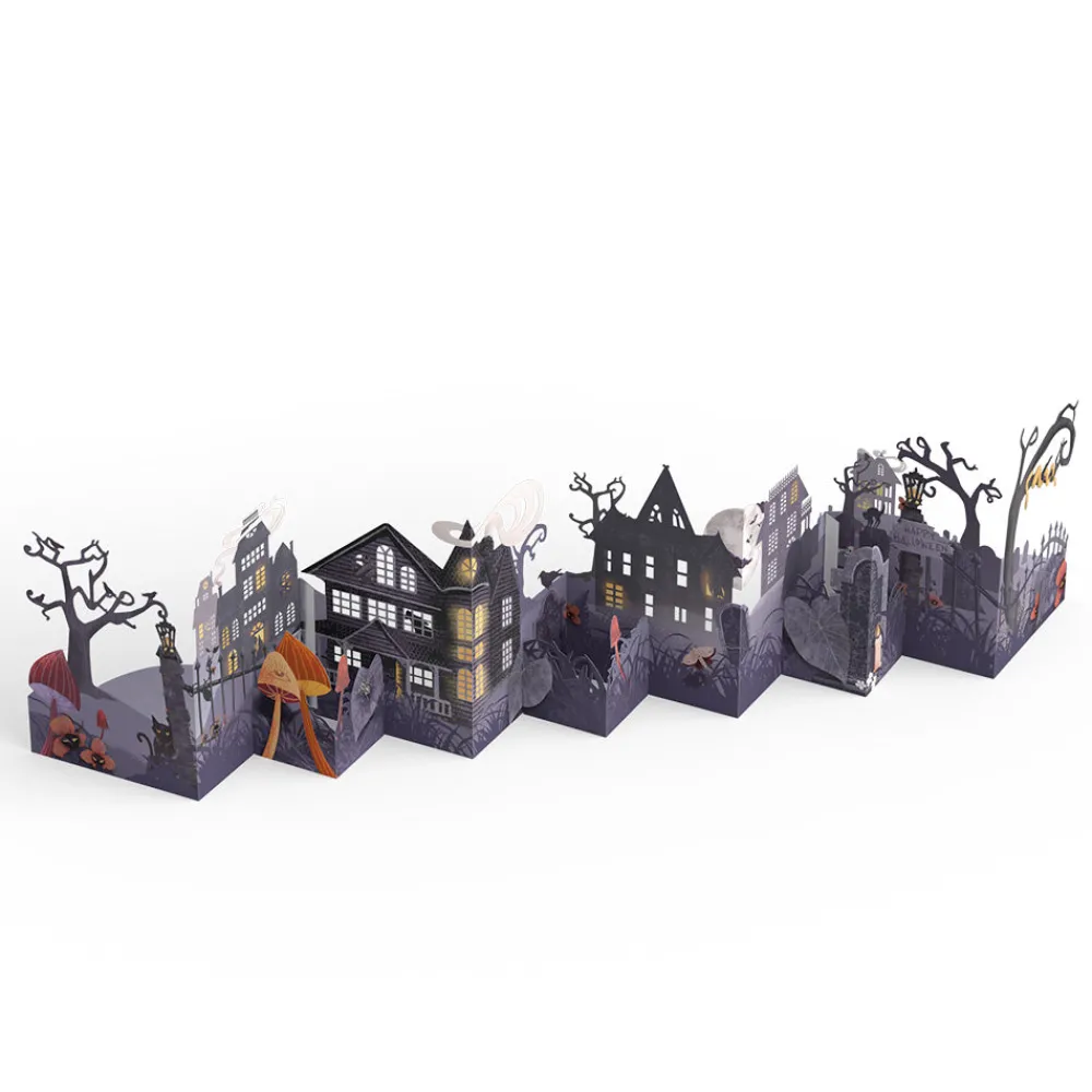Lovepop Halloween 10/31|Enchantingly Eerie Halloween Village Loooooong Card™ (Expands to 2 feet)