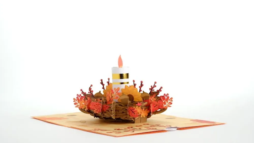 Lovepop Greeting Cards|Thanksgiving 11/27|Fall Candle Pop-Up Card