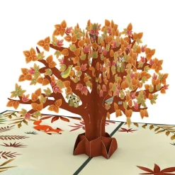 Lovepop Greeting Cards|Thanksgiving 11/27|Fall Woodland Animal Tree Pop-Up Card