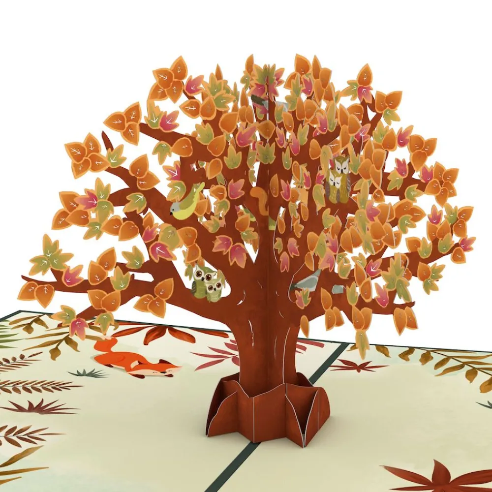 Lovepop Greeting Cards|Thanksgiving 11/27|Fall Woodland Animal Tree Pop-Up Card