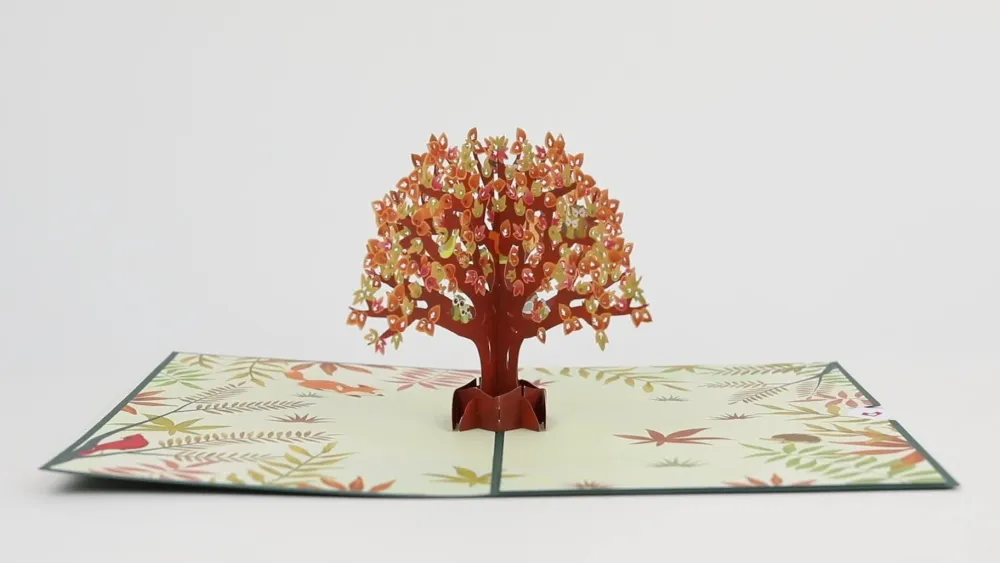 Lovepop Greeting Cards|Thanksgiving 11/27|Fall Woodland Animal Tree Pop-Up Card