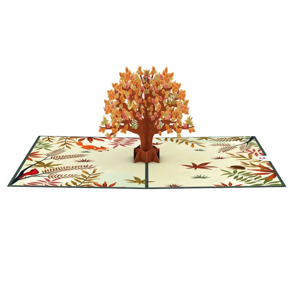 Lovepop Greeting Cards|Thanksgiving 11/27|Fall Woodland Animal Tree Pop-Up Card