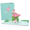 Lovepop Greeting Cards|Christmas 12/25|Festive Flamingo Pop-Up Card