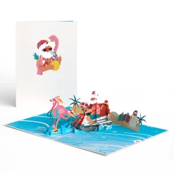 Lovepop Greeting Cards|Christmas 12/25|Flamingo Sleigh Ride Pop-Up Card