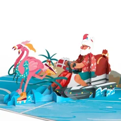 Lovepop Greeting Cards|Christmas 12/25|Flamingo Sleigh Ride Pop-Up Card