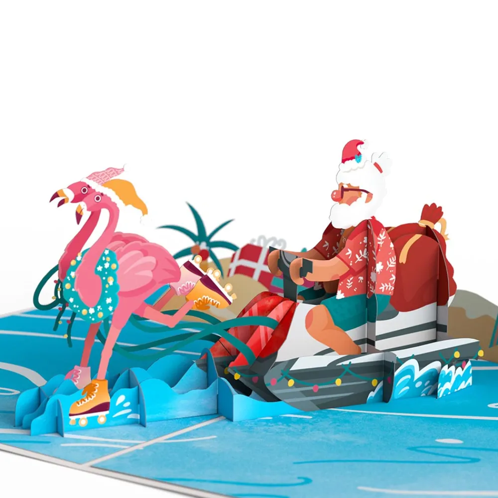 Lovepop Greeting Cards|Christmas 12/25|Flamingo Sleigh Ride Pop-Up Card