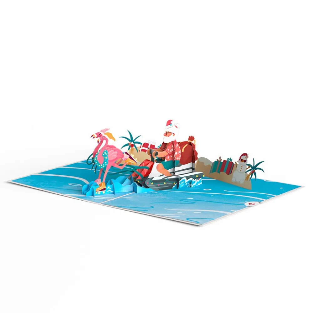 Lovepop Greeting Cards|Christmas 12/25|Flamingo Sleigh Ride Pop-Up Card