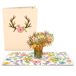 Lovepop Thank You|Floral Deer Thank You Pop-Up Card