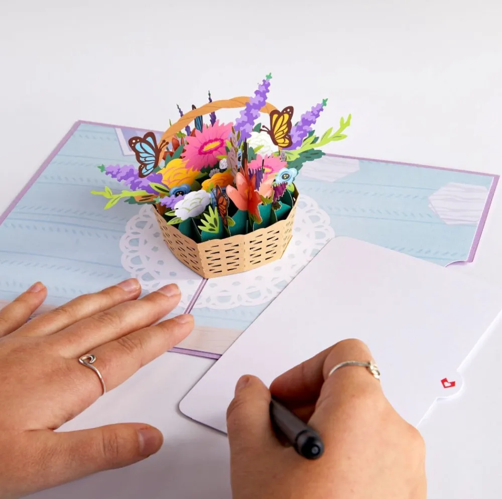 Lovepop Greeting Cards|Birthday|Flower Basket Pop-Up Card