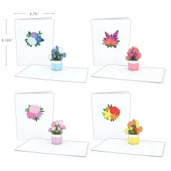Lovepop Notecards|Get Well|Flower Pot Notecards (Assorted 4-Pack)