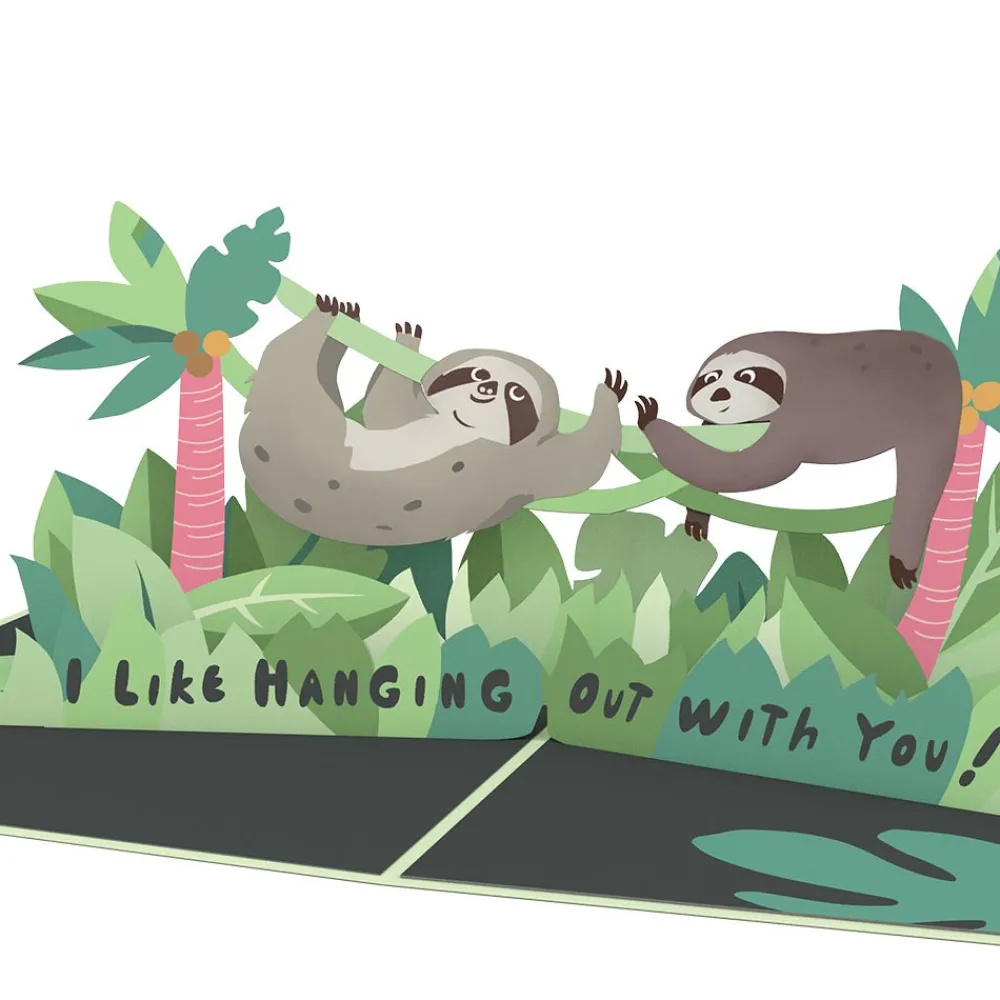 Lovepop Greeting Cards|Just Because|Friendship Sloth Pop-Up Card