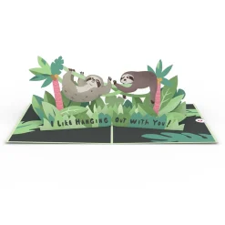 Lovepop Greeting Cards|Just Because|Friendship Sloth Pop-Up Card