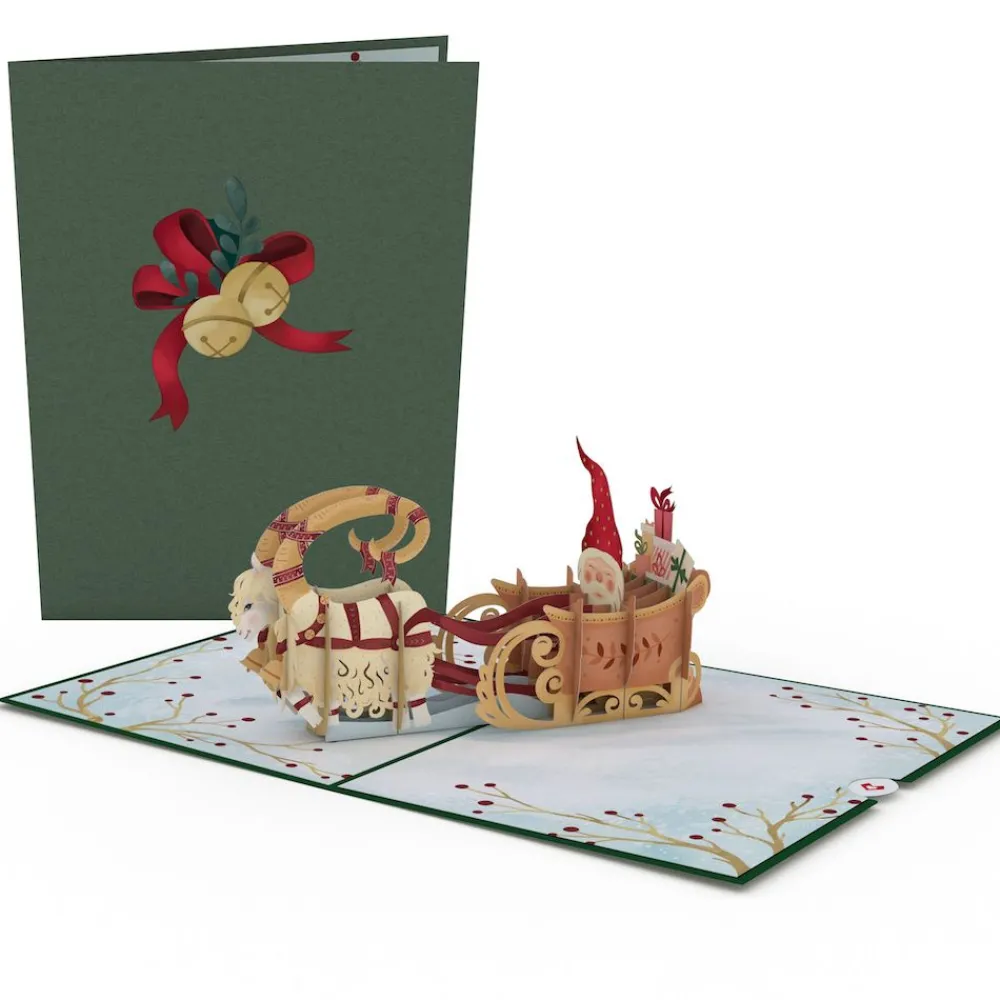 Lovepop Greeting Cards|Christmas 12/25|Gnome Sleigh Pop-Up Card