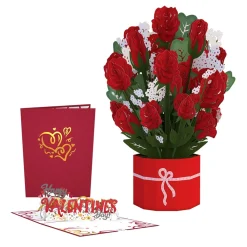 Lovepop Pop-Up Bouquets|Card & Gift Bundles|Grand Red Rose Valentine’s Day Bundle