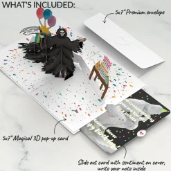 Lovepop Birthday|Grim Reaper Dark Humor Birthday with The Thinker Pop-Up Card and Sentiment Set